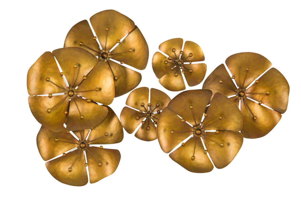  decoración de pared flor dorada -b- cm 80x6x57