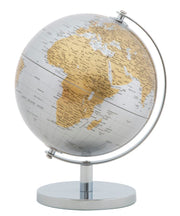 Globo terráqueo plateado nuevo cm ø 20x28 