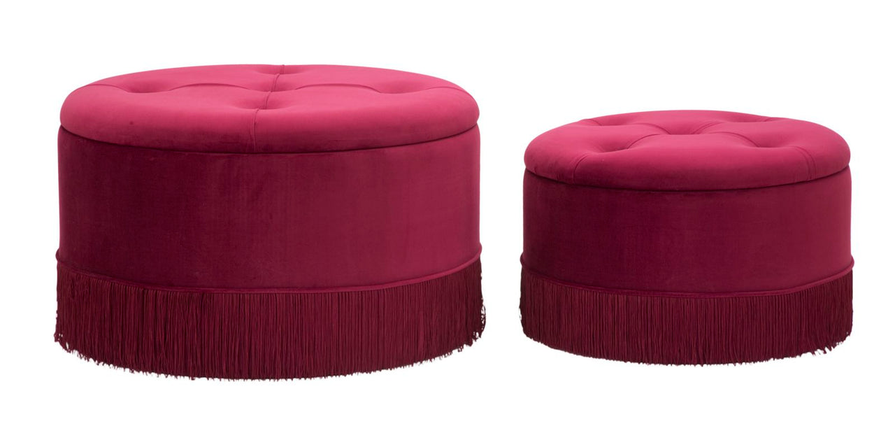 Puff/líneas de almacenamiento nueva pareja burdeos cm ø 71x41-55x33