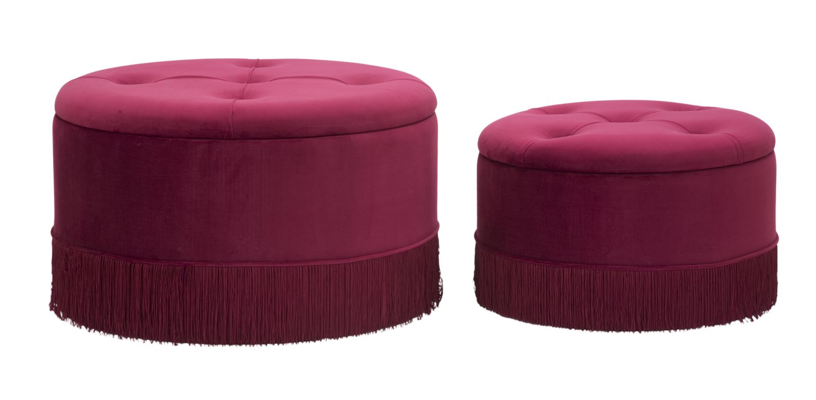 Puff/líneas de almacenamiento nueva pareja burdeos cm ø 71x41-55x33