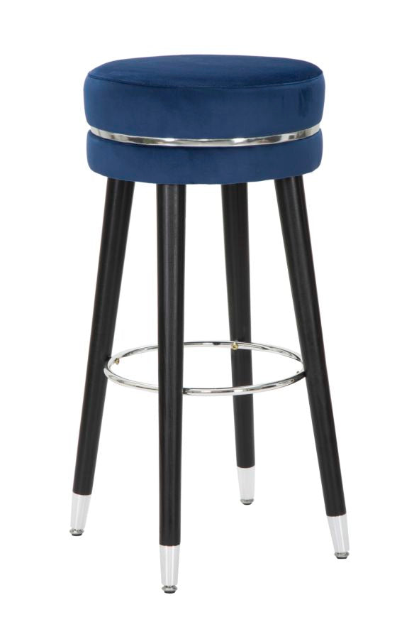 Taburete de bar paris azul/plata cm ø 35x74
