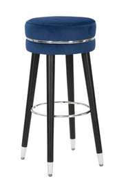 Taburete de bar paris azul/plata cm ø 35x74