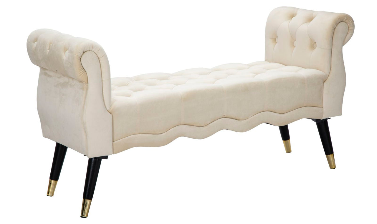 Banco paris crema/oro cm 120x40x60