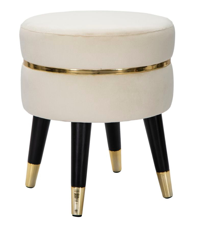 Taburete paris crema/oro cm ø 35x40,5
