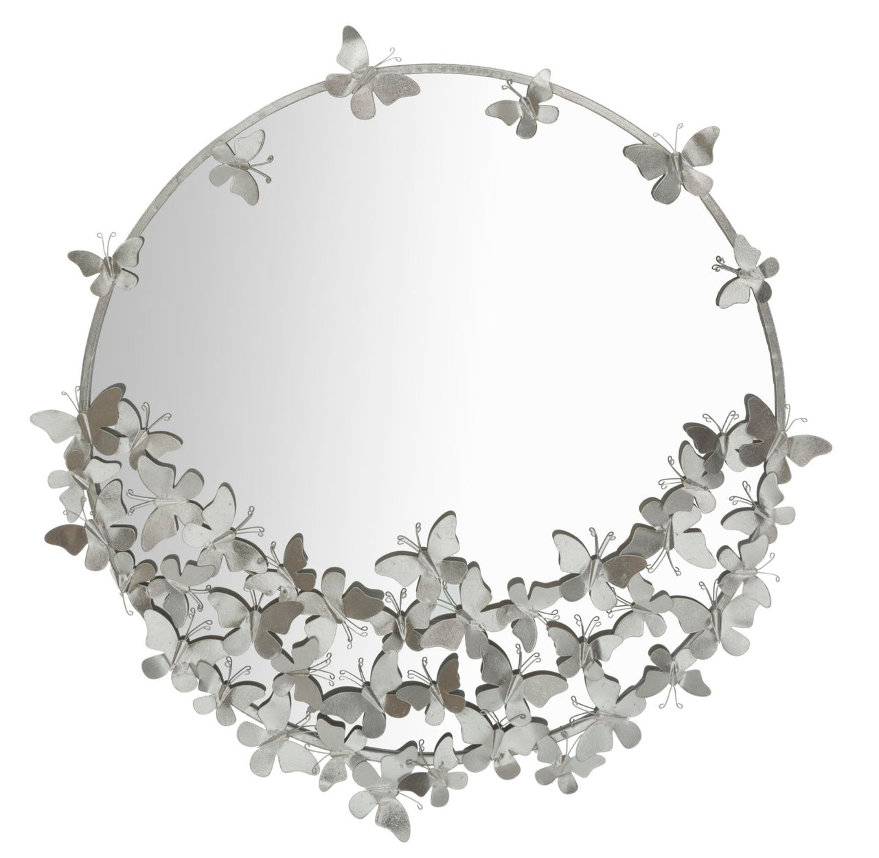 Espejo de pared mariposa redondo plata cm ø 91x3x94
