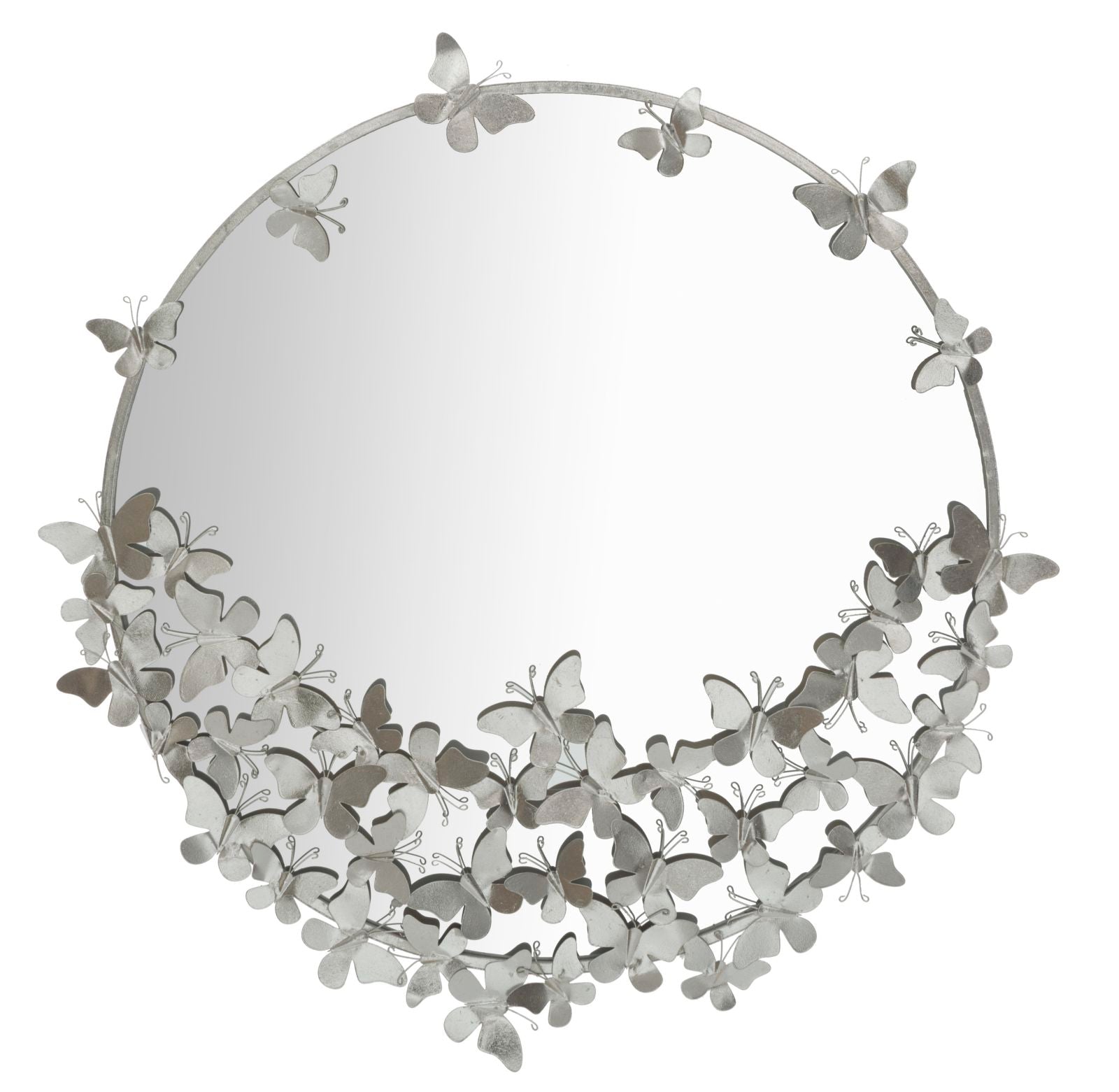 Espejo de pared mariposa redondo plata cm ø 91x3x94