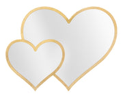 Espejo de pared glam doble corazón cm 65x2x50