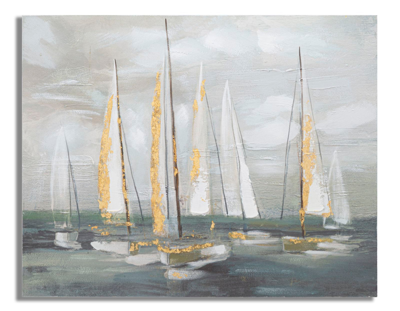Pintura de pared barco dorado cm 100x2,8x80