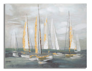Pintura de pared barco dorado cm 100x2,8x80