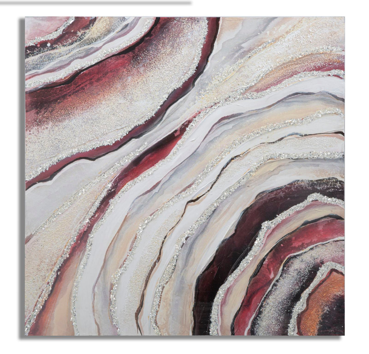 Pintura de pared roja cm 80x2,8x80