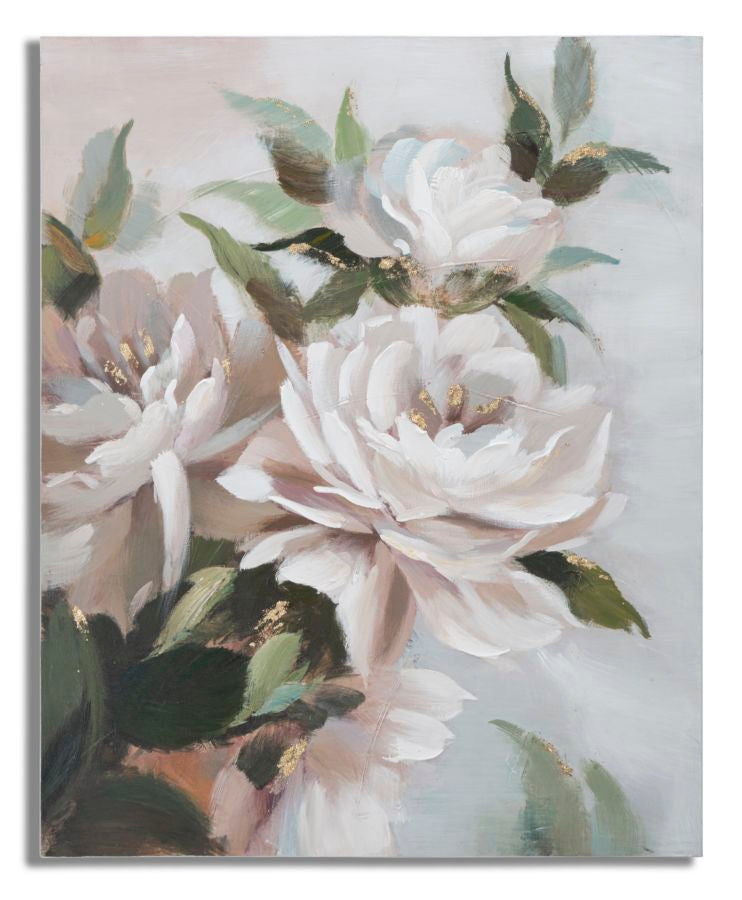 Cuadro de pared hecho a mano flor y hoja cm 100x3,7x80