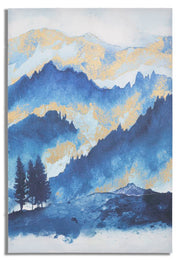 Impresión con pintura árbol de montaña cm 80x3x120