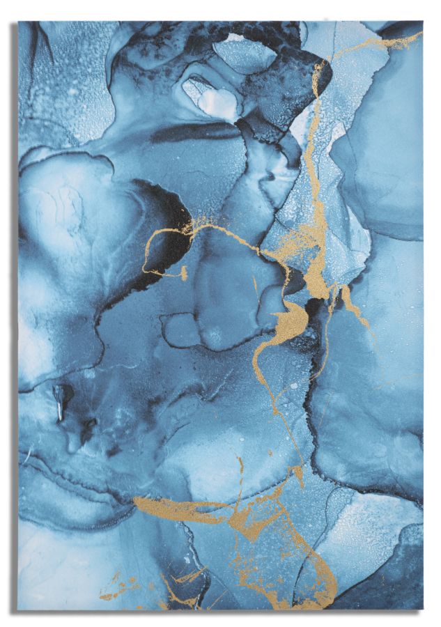 Impresión con pintura azul rey cm 80x3x120