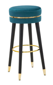 Taburete de bar paris verde azulado/oro cm ø 35x74