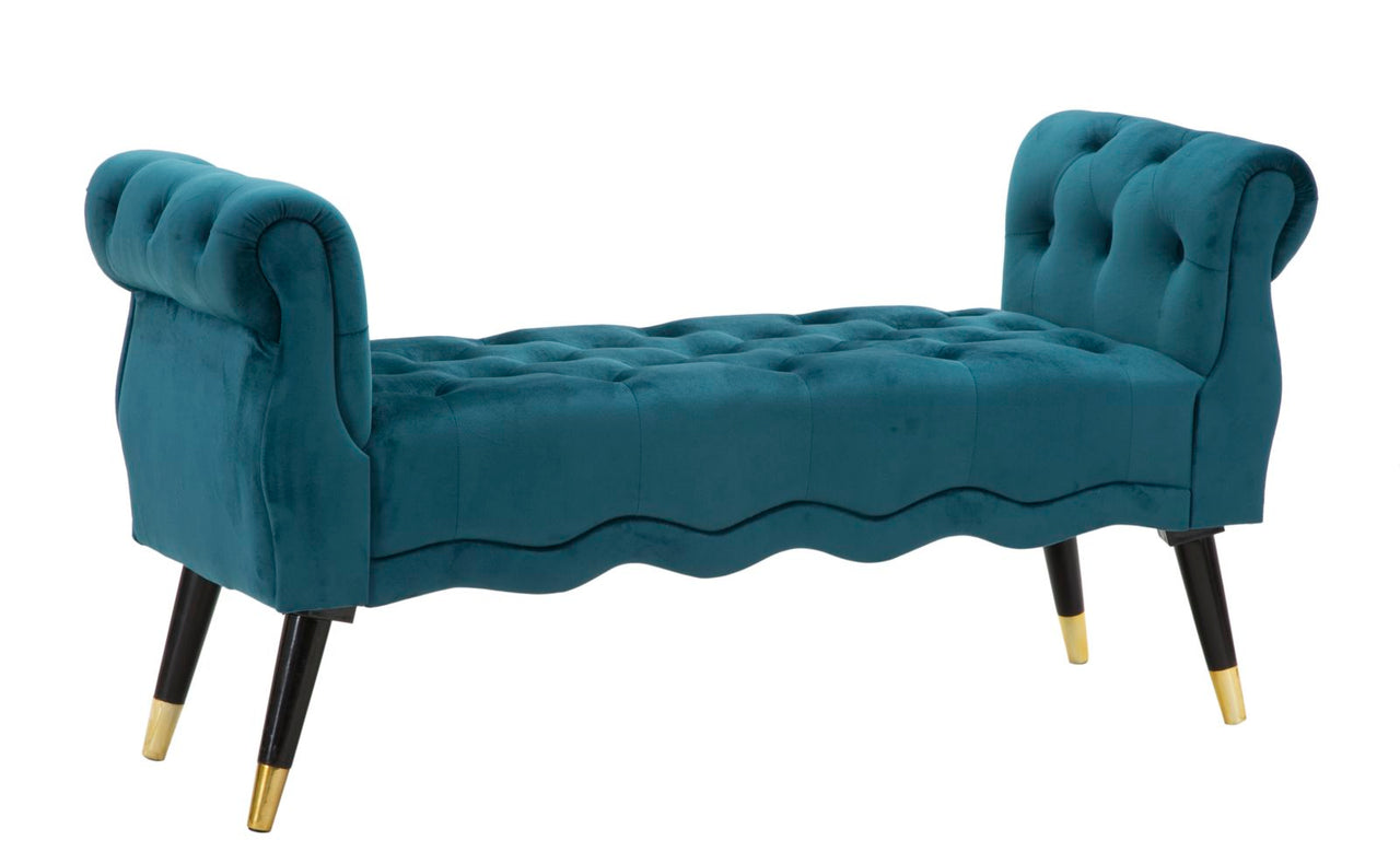 Banco paris verde azulado/oro cm 120x40x60
