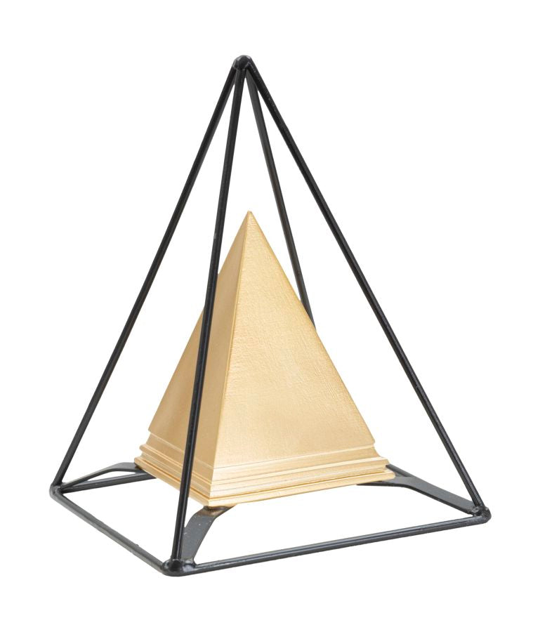 Pirámide dorada con hierro cm 15x15x21 Vetonek
