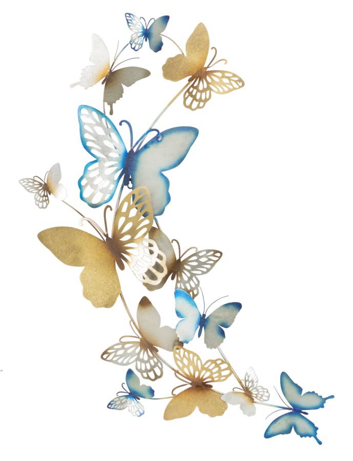  panel de pared mariposas oro/azul claro c cm 59,5x4x111,5
