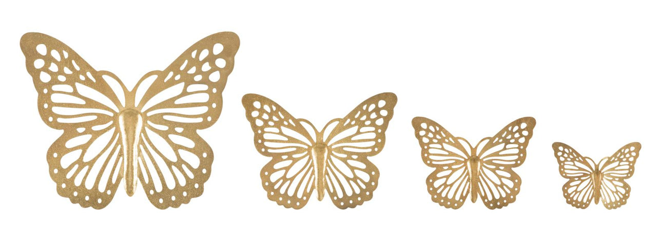 Set mariposas de pared 4pz cm 35x2x29-25x2x19-20,5x2x16-16x2x12