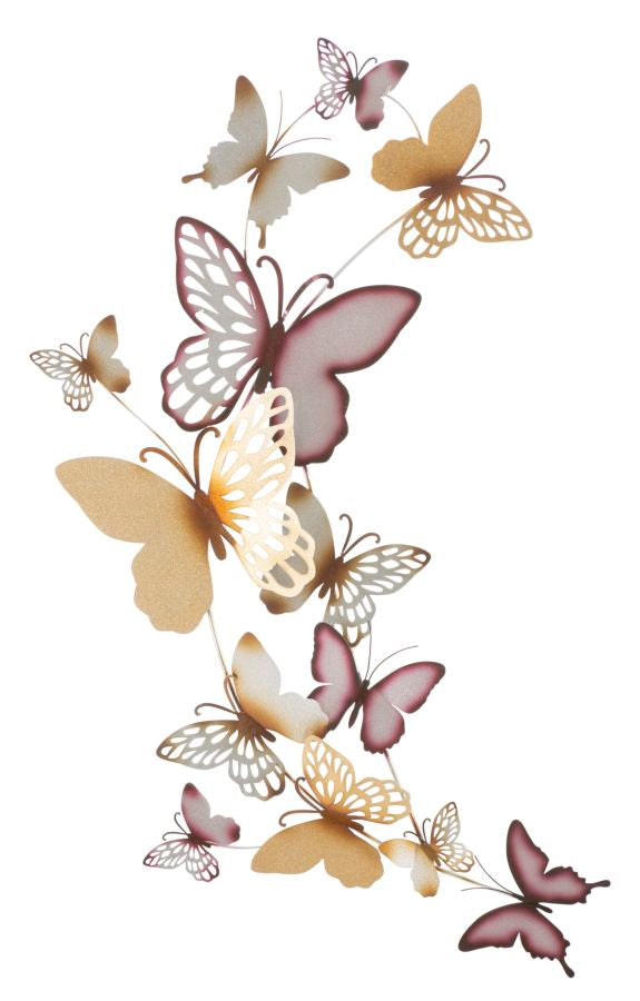  panel de pared mariposas oro/burdeos c cm 59,5x4x111,5