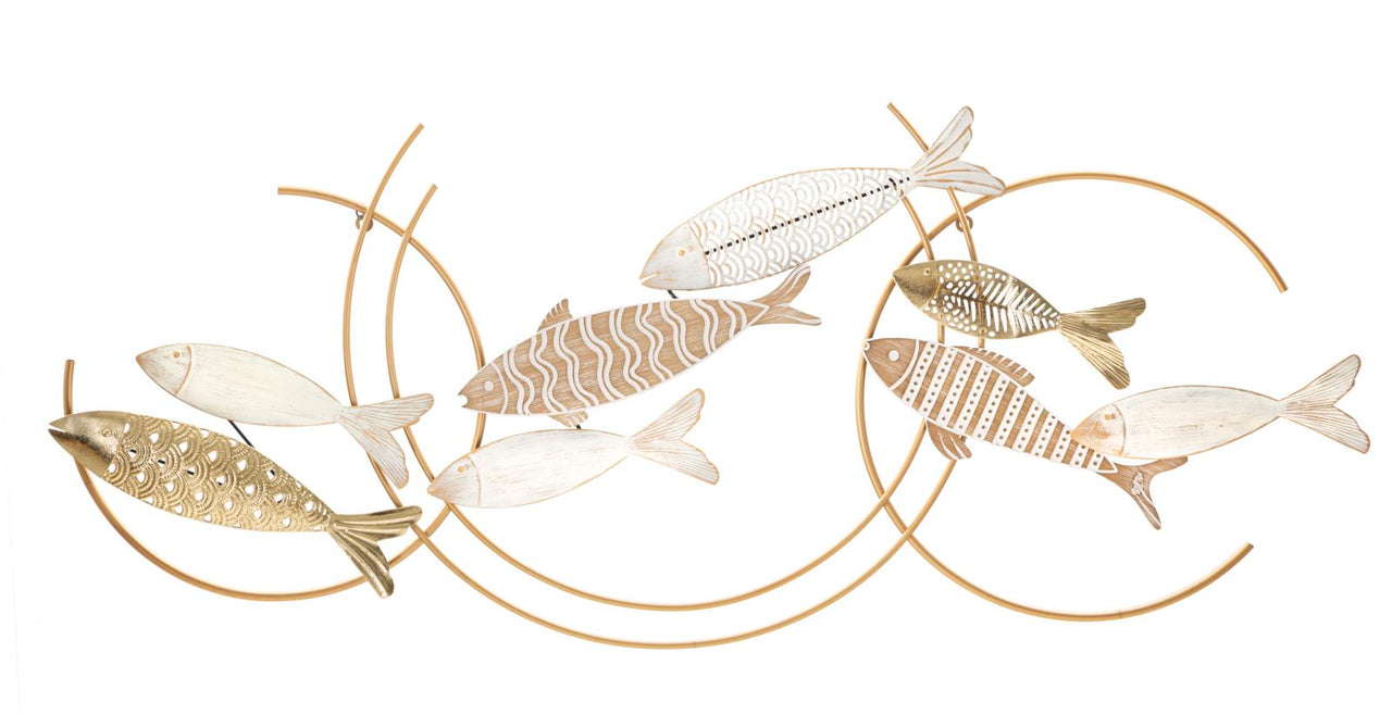 Decoración de pared movimiento de pescado cm 142,9x5x61,6