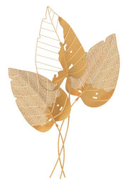 Decoración de pared hoja de otoño oro cm 53x4x84,5