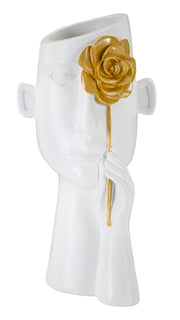 Vaso face c/fiore cm 14x13x27