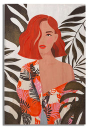 Impresión/cuadro de pared dama selva -a- cm 80x2,8x120