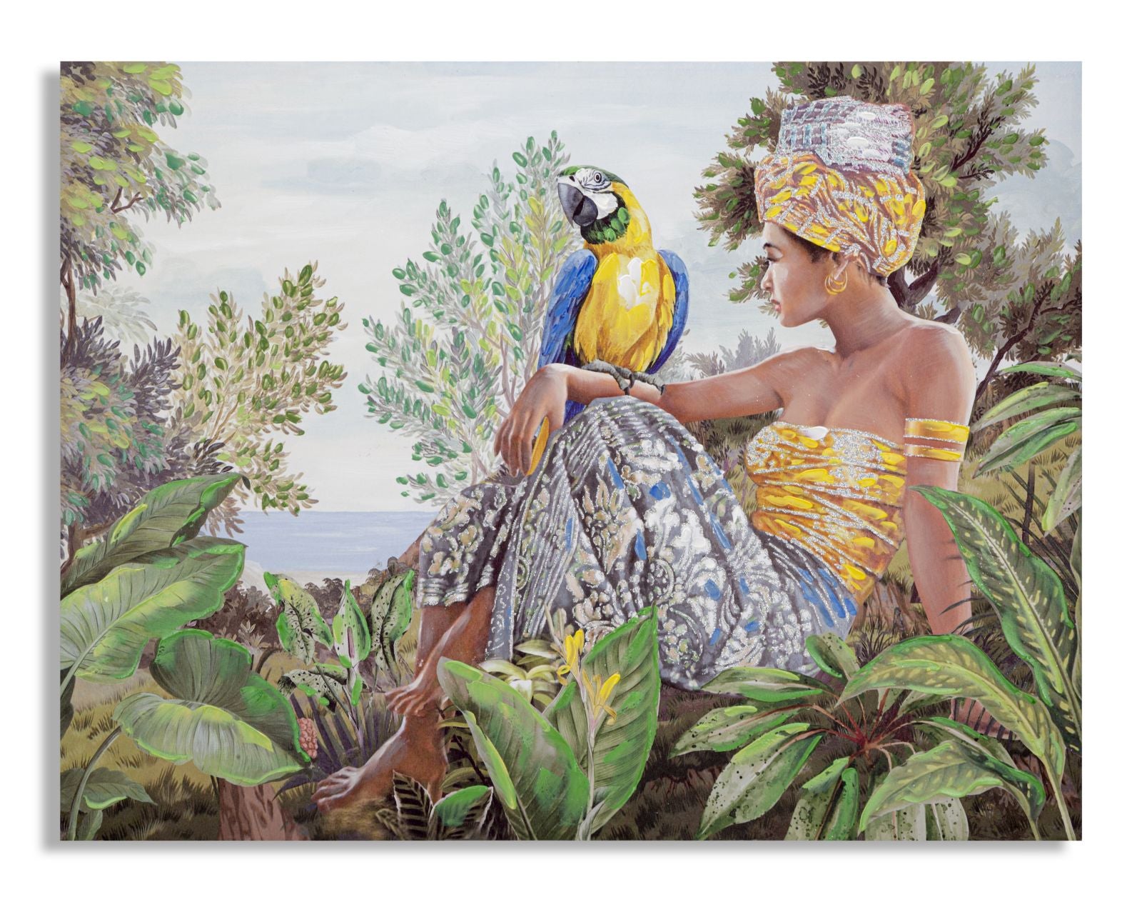 Cuadro mural hecho a mano kenda orizzontal cm 120x3x90