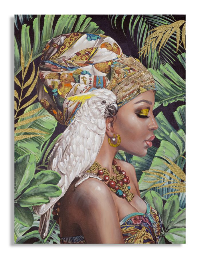 Cuadro mural hecho a mano kloe vertical cm 90x3x120