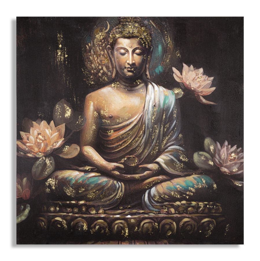 Cuadro mural hecho a mano buda -a- cm 100x3x100
