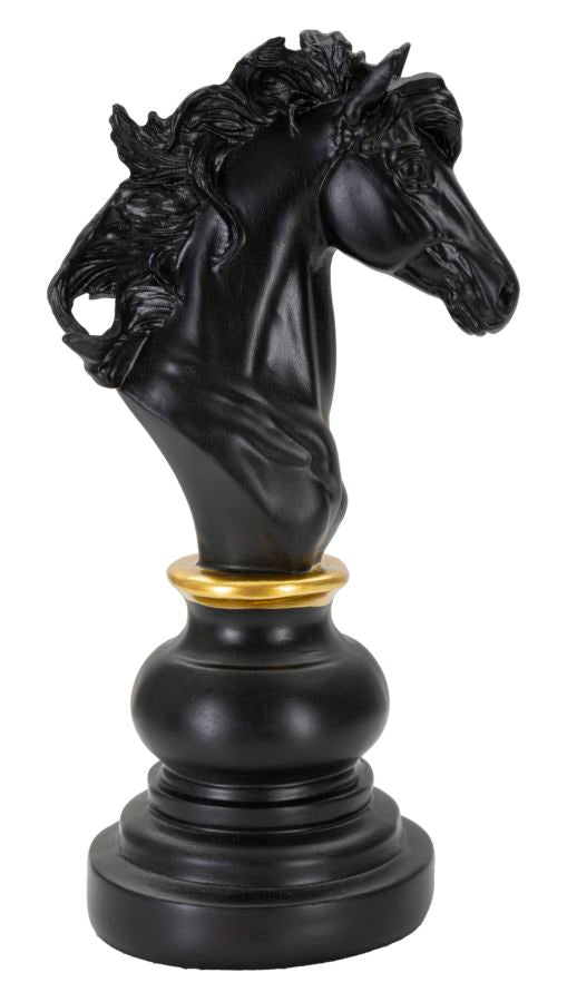 Caballo negro y dorado cm 14x11x27 Vetonek