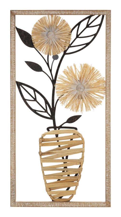 Panel de pared hierro/madera vaso cm 40x3,5x80      