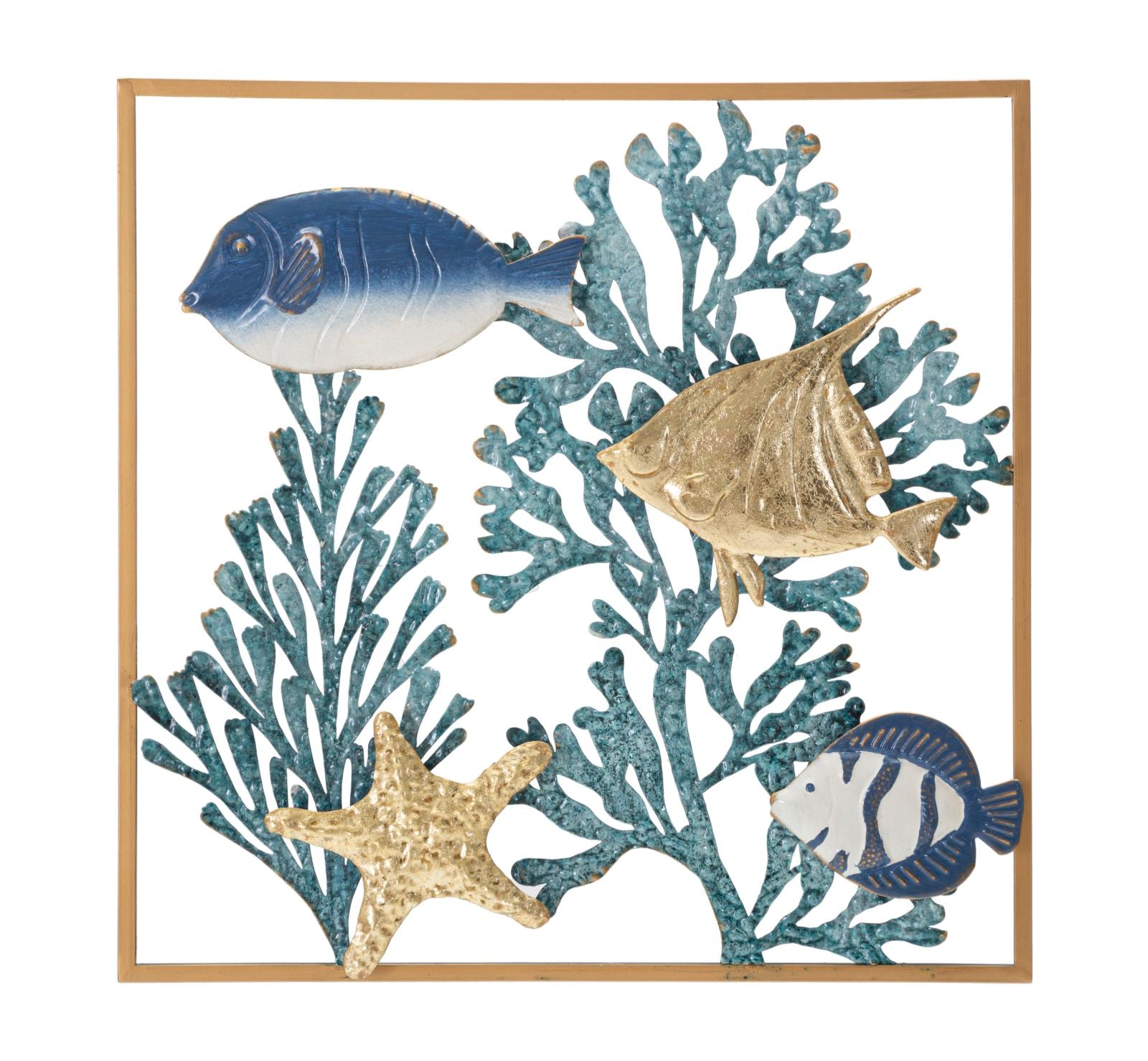 Panel de pared de hierro pez cm 50,2x3,8x50,2