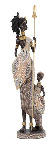 Tribal masai con hijo cm 11,5x8,5x46