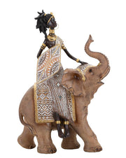 Masai tribal con elefante cm 22,5x12x32,5