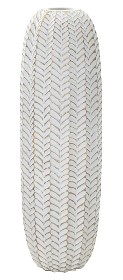 Florero resina hoja cm ø 20x67