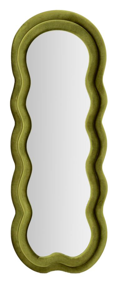 Espejo de pared miki terciopelo verde cm 60x4x160