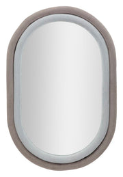 Espejo de pared antony terciopelo gris cm 60x4x90