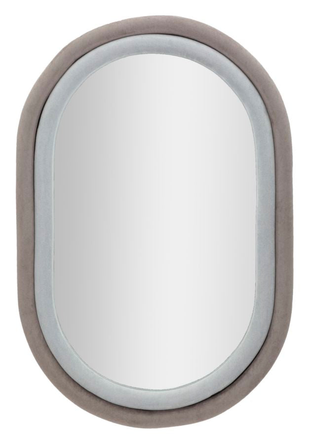 Espejo de pared antony terciopelo gris cm 60x4x90