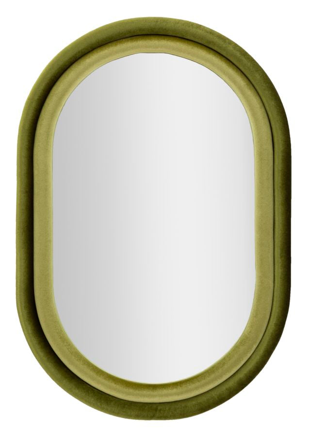 Espejo de pared antony terciopelo verde cm 60x4x90