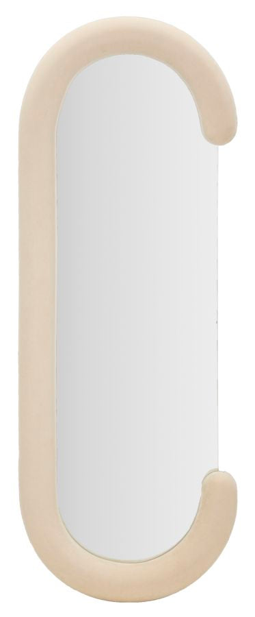 Espejo de pared chantal crema terciopelo cm 60x7x160