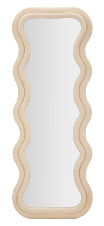 Espejo de pared emily crema terciopelo cm 60x6x160