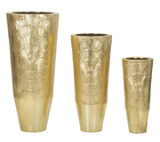 Juego de porta jarrones dorado 3 pzs cm ø 50,8x114,9-40x92,7-29,8x70,5