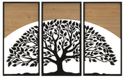 Panel de pared arco hierro y madera set 3 piezas cm 105x2x70 (35x2x70)