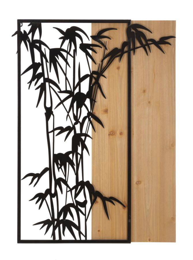 Panel de pared bambú hierro y madera cm 58x2x80