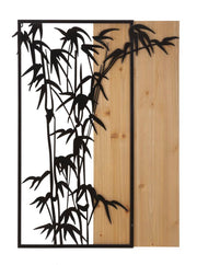 Panel de pared bambú hierro y madera cm 58x2x80