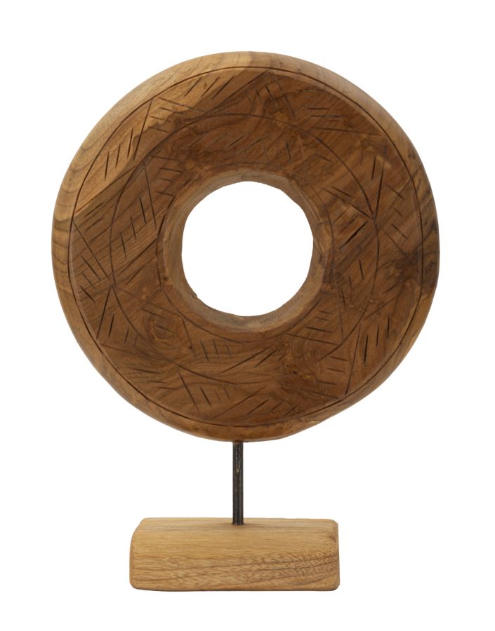 Escultura dorada teca cm 28x10x38 Vetonek