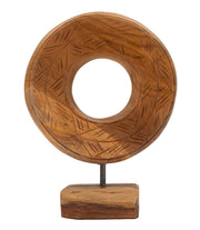 Escultura dorada teca cm 20x10x20