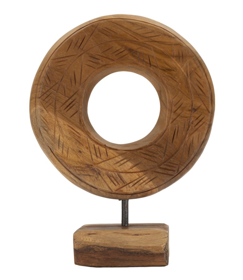 Escultura dorada teca cm 20x10x20