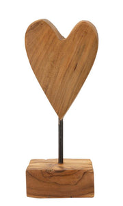 Escultura corazón teca cm 10x10x25 Vetonek